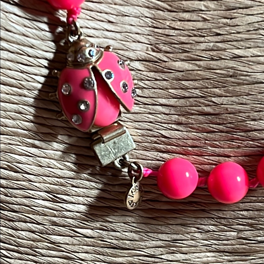 J. Crew Pink Ladybug Necklace